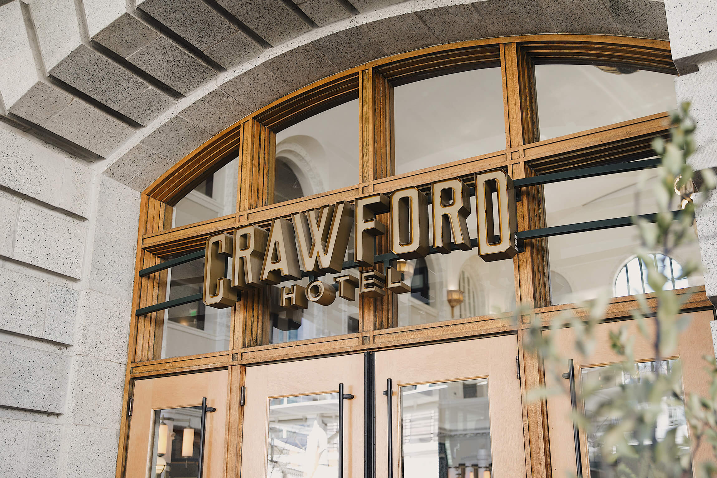 The exterior of the Crawford Hotel in Denver, Colorado.