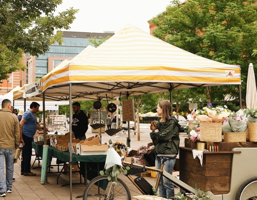 booths at the urban market at union station